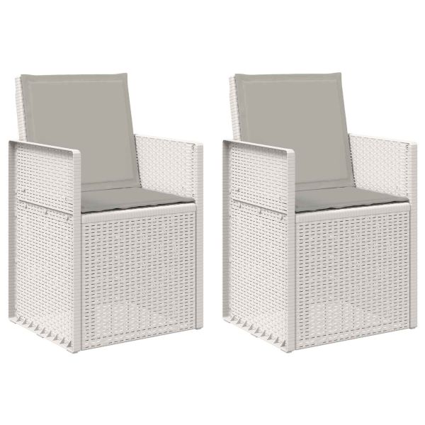 Градински Dining Столове 2 pcs Бяло и светлосиво ПП