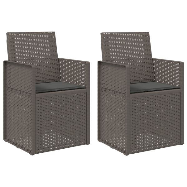 Градински Dining Столове 2 pcs Светлосиво и антрацит ПП