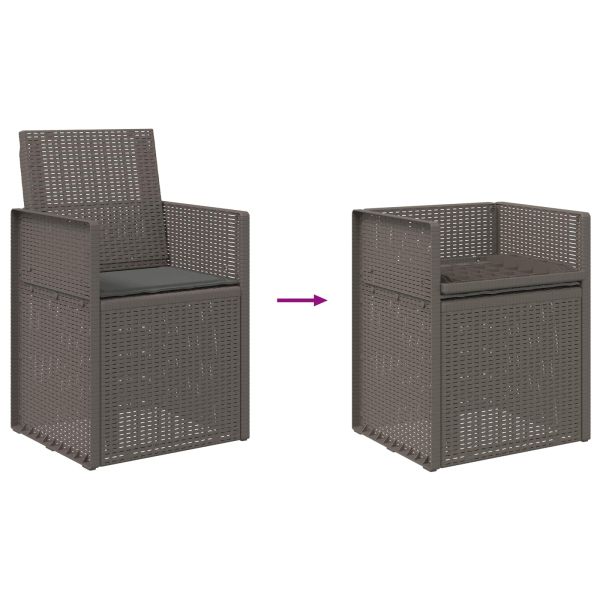 Градински Dining Столове 2 pcs Светлосиво и антрацит ПП