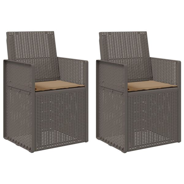 Градински Dining Столове 2 pcs Светлосиво и Таупе ПП