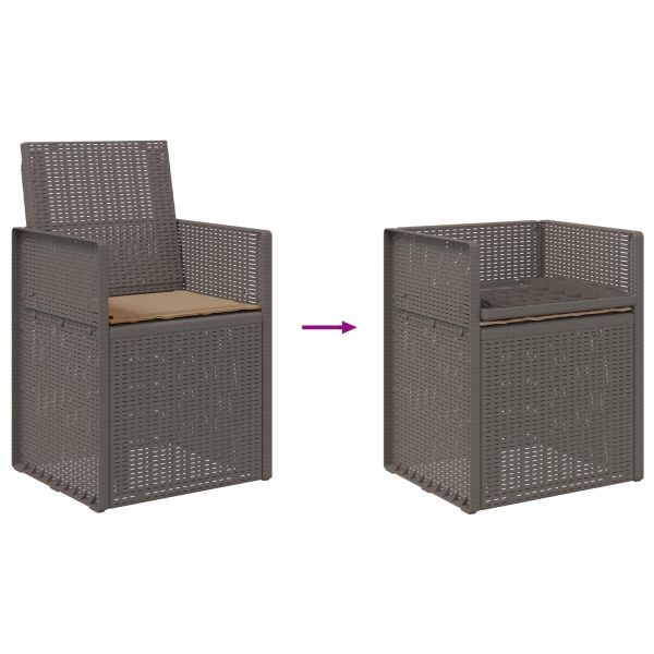 Градински Dining Столове 2 pcs Светлосиво и Таупе ПП