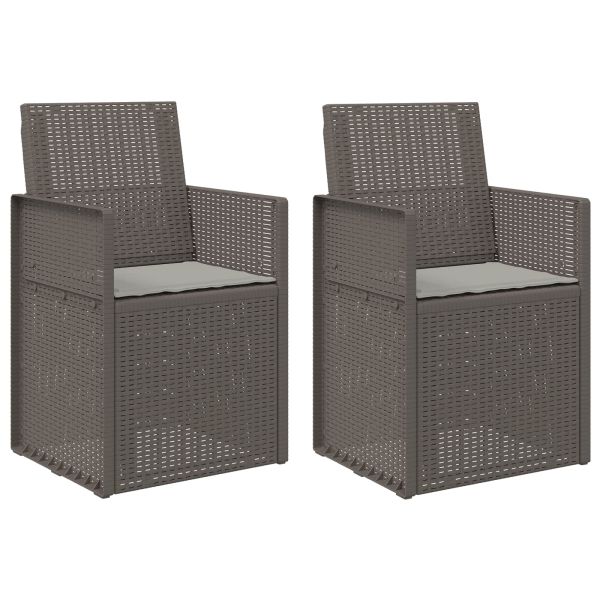 Градински Dining Столове 2 pcs Светлосиво ПП