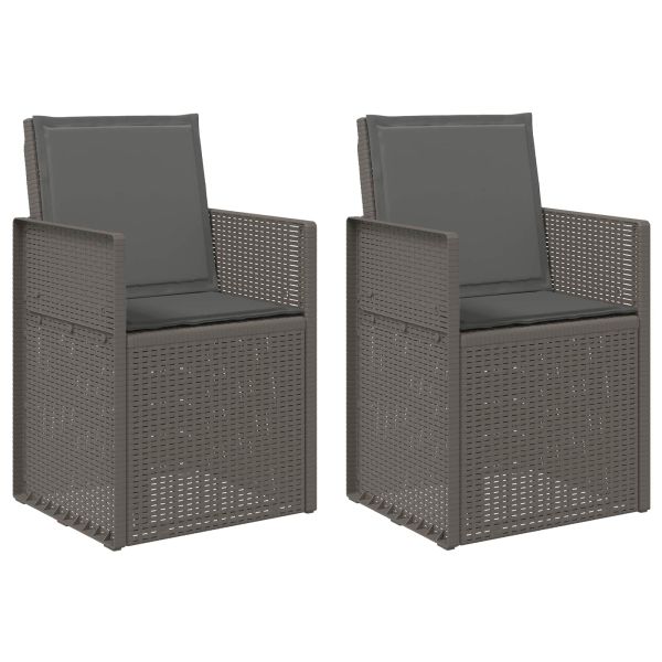 Градински Dining Столове 2 pcs Светлосиво и антрацит ПП