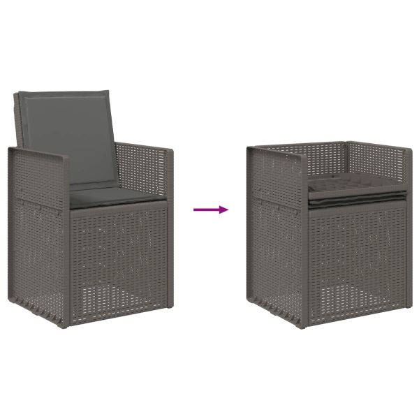 Градински Dining Столове 2 pcs Светлосиво и антрацит ПП