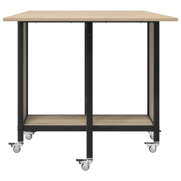 Сгъваема трапезна маса с колелца 130 x 80 x 76,5 см стомана PB