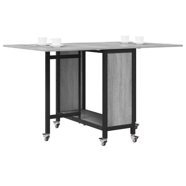 Сгъваема трапезна маса с колелца 130 x 80 x 76,5 см стомана PB