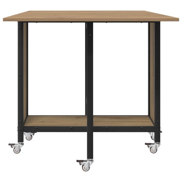 Сгъваема трапезна маса с колелца 130 x 80 x 76,5 см стомана PB