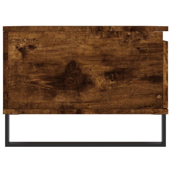 Кафе маса, опушен дъб, 90x50x36,5 см, инженерно дърво