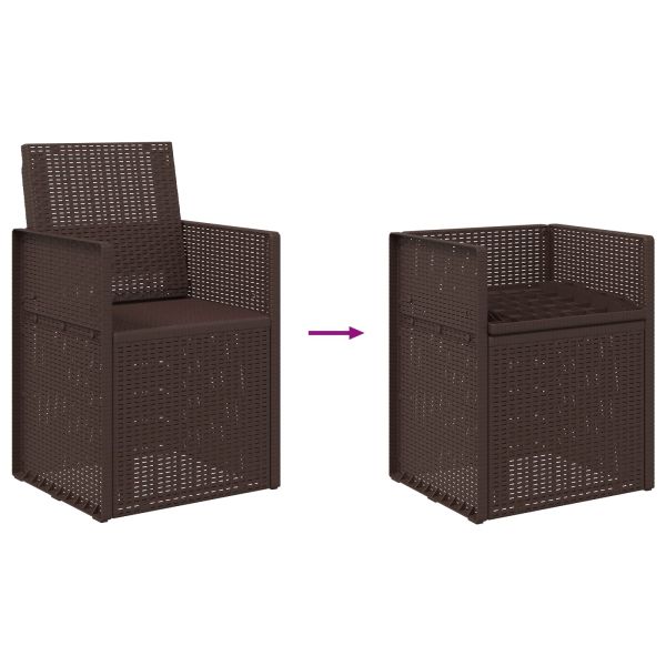 Градински Dining Столове 2 pcs Кафяво ПП