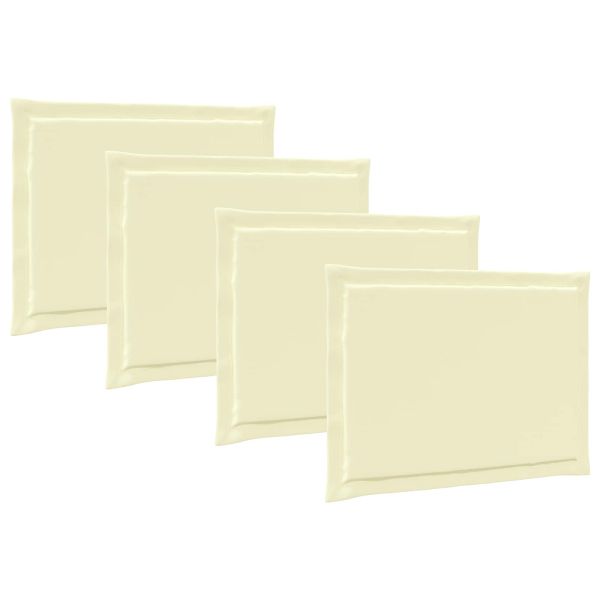 Възглавници за седалки 4 pcs Кремаво 47 x 36 x 2 см Полиестер