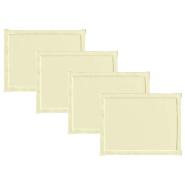 Възглавници за седалки 4 pcs Кремаво 47 x 36 x 2 см Полиестер