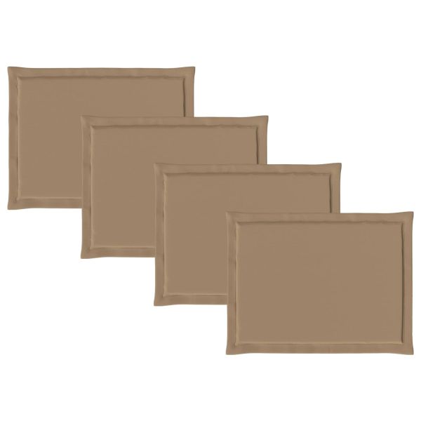 Възглавници за седалки 4 pcs Таупе 47 x 36 x 2 см Полиестер