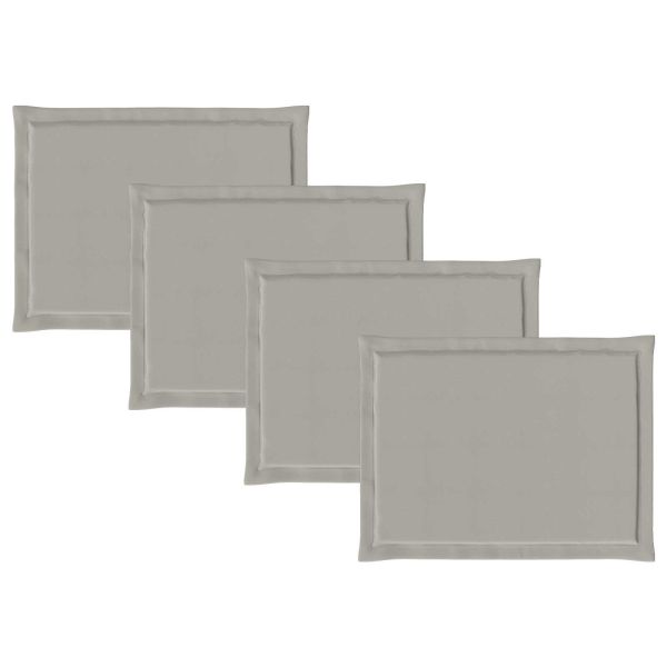 Възглавници за седалки 4 pcs Светлосиво 47 x 36 x 2 см