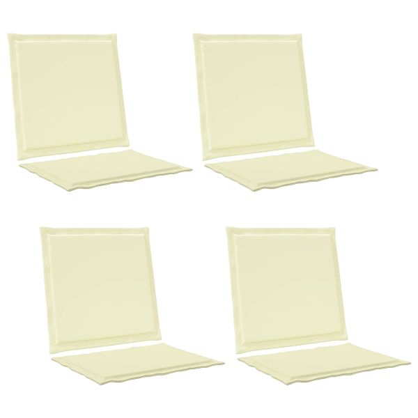 Възглавници за седалката и гърба 4 pcs Кремаво 47 x 45 x 2 см