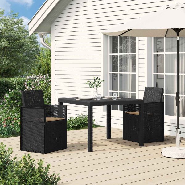 Градински Dining Столове 2 pcs Антрацит и таупе ПП