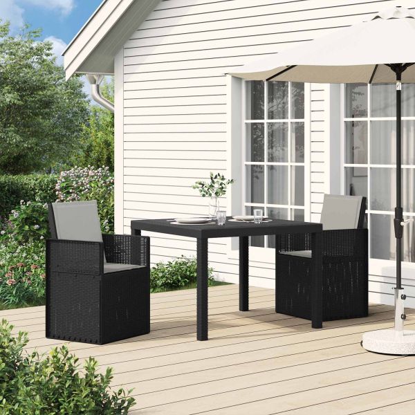 Градински Dining Столове 2 pcs Антрацит и Светлосиво ПП