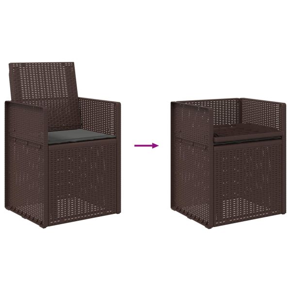 Градински Dining Столове 2 pcs Кафяво и антрацит ПП