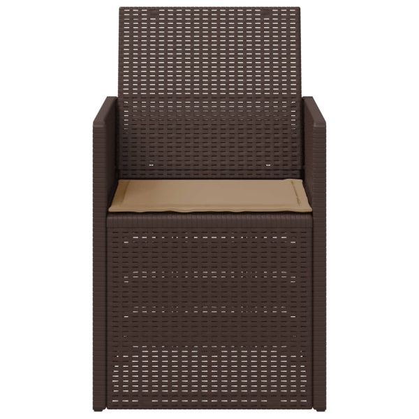 Градински Dining Столове 2 pcs Кафяво и таупе ПП