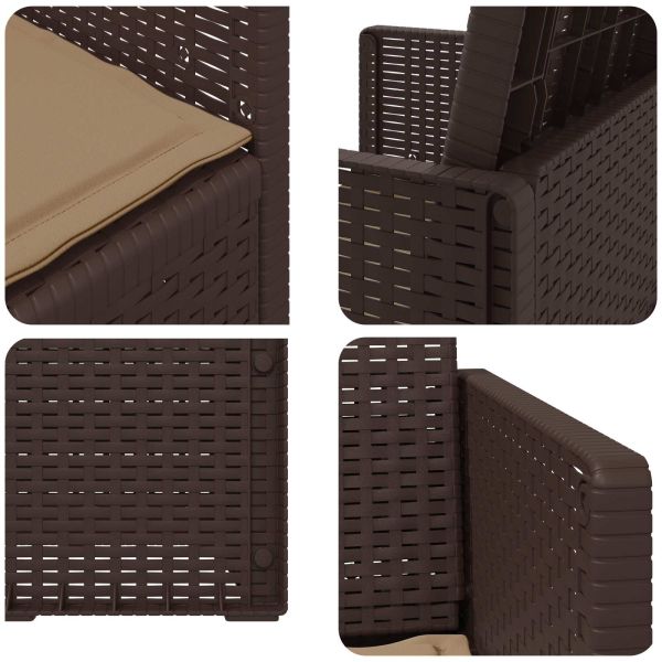 Градински Dining Столове 2 pcs Кафяво и таупе ПП