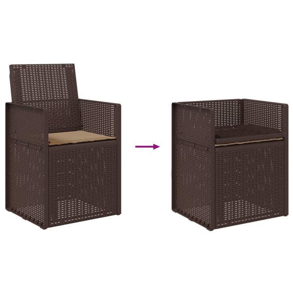 Градински Dining Столове 2 pcs Кафяво и таупе ПП