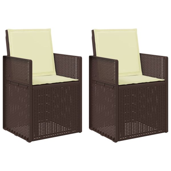Градински Dining Столове 2 pcs Кафяво и кремаво ПП