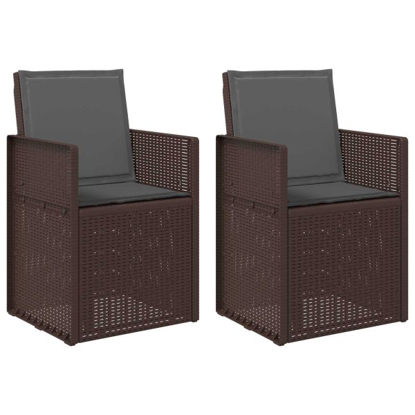 Градински Dining Столове 2 pcs Кафяво и антрацит ПП