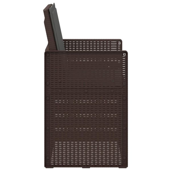 Градински Dining Столове 2 pcs Кафяво и антрацит ПП