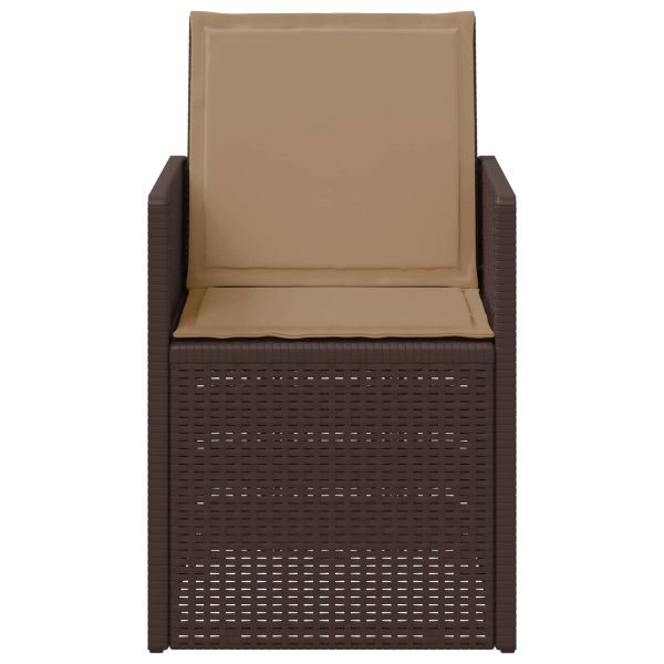 Градински Dining Столове 2 pcs Кафяво и таупе ПП