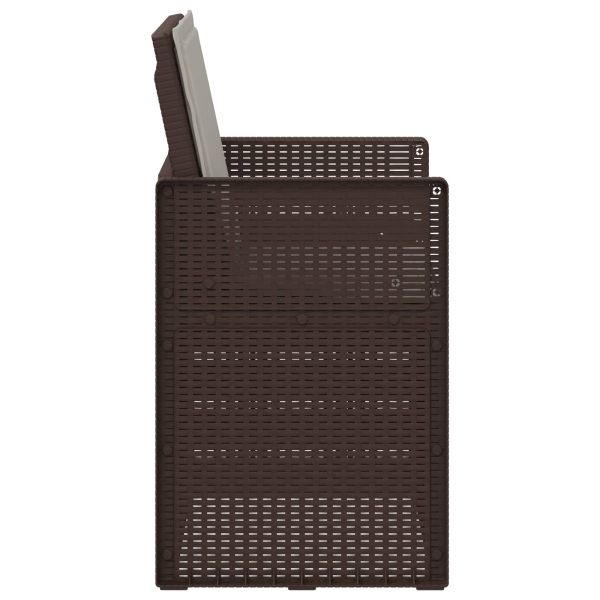 Градински Dining Столове 2 pcs Кафяво и светлосиво ПП