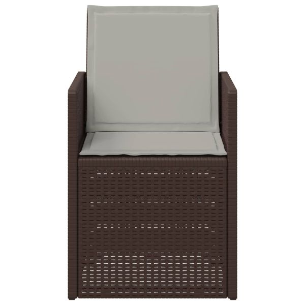 Градински Dining Столове 2 pcs Кафяво и светлосиво ПП