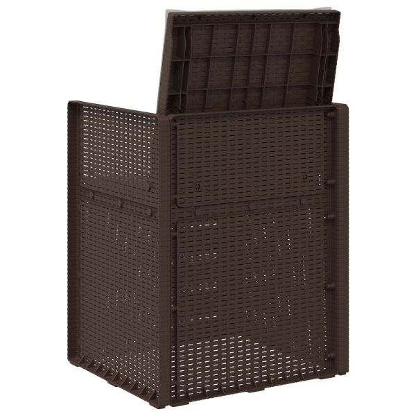 Градински Dining Столове 2 pcs Кафяво и светлосиво ПП