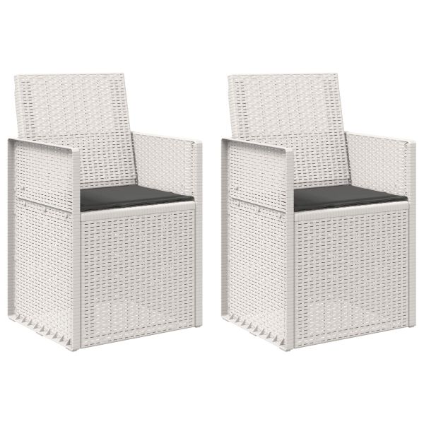 Градински Dining Столове 2 pcs Бяло и антрацит ПП