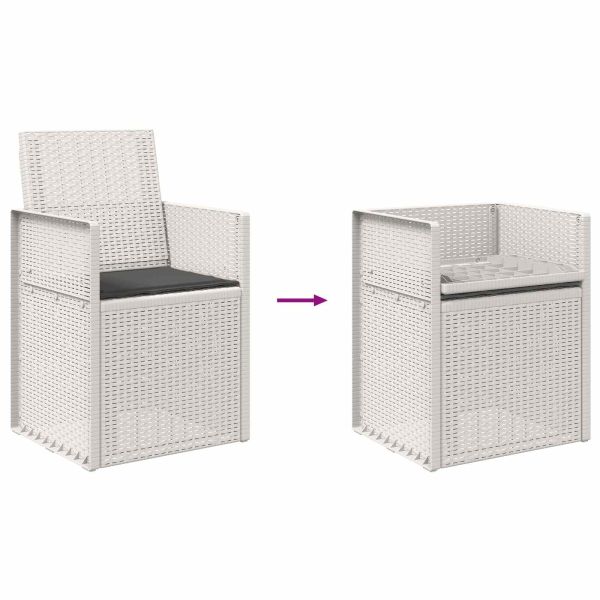 Градински Dining Столове 2 pcs Бяло и антрацит ПП