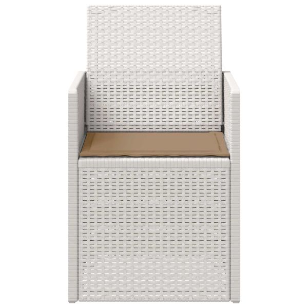 Градински Dining Столове 2 pcs Бяло и таупе ПП