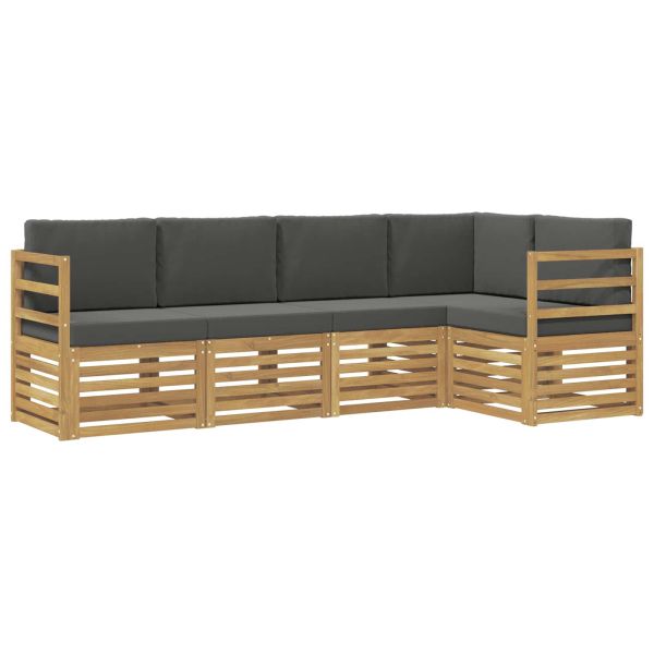 Комплект дивани за открито 5 pcs Бяло и антрацит