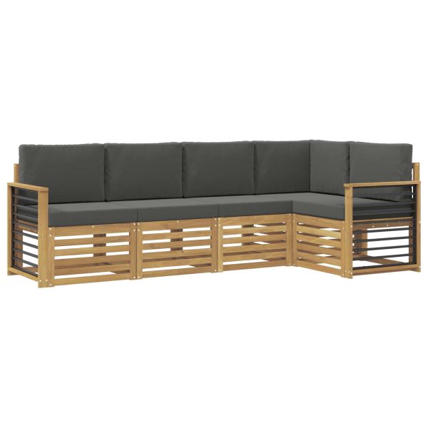Комплект дивани за открито 5 pcs Бяло и антрацит