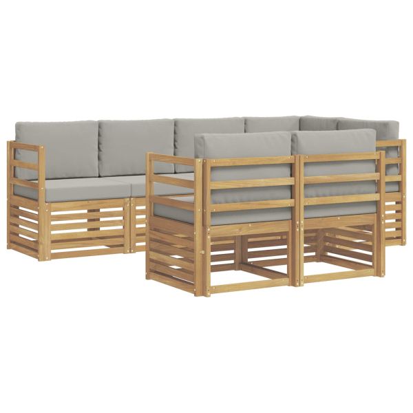 Комплект дивани за открито 7 pcs Бяло и светлосиво