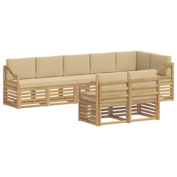Комплект дивани за открито 8 pcs Бяло и Бежово