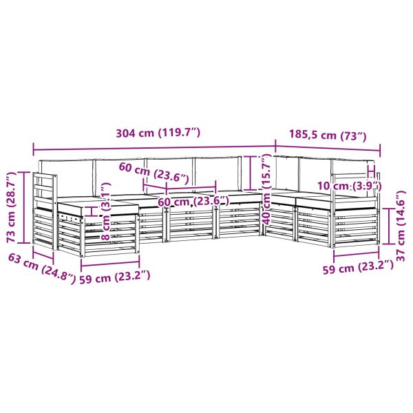 Комплект дивани за открито 8 pcs Бяло и светлосиво