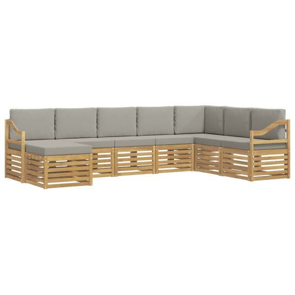 Комплект дивани за открито 8 pcs Бяло и светлосиво