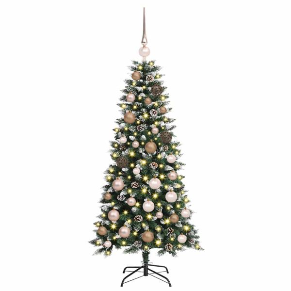 С изкуствено коледно дърво с 150 LED светодиода Зелен 120 cm