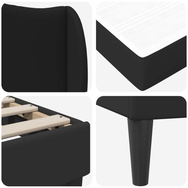 Рамка за легло с таблото Черно 200 x 200 cm Изкуствена
