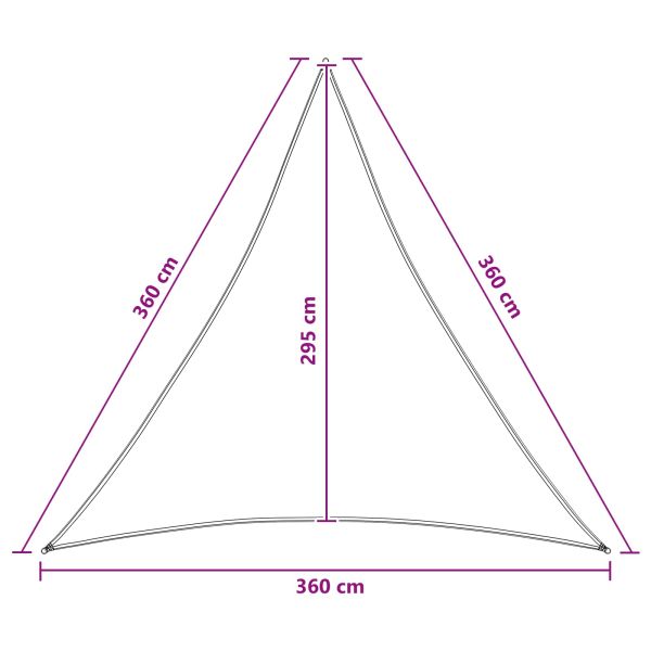 Слънцезащитен плат 3,6 x 3,6 x 3,6 m HDPE