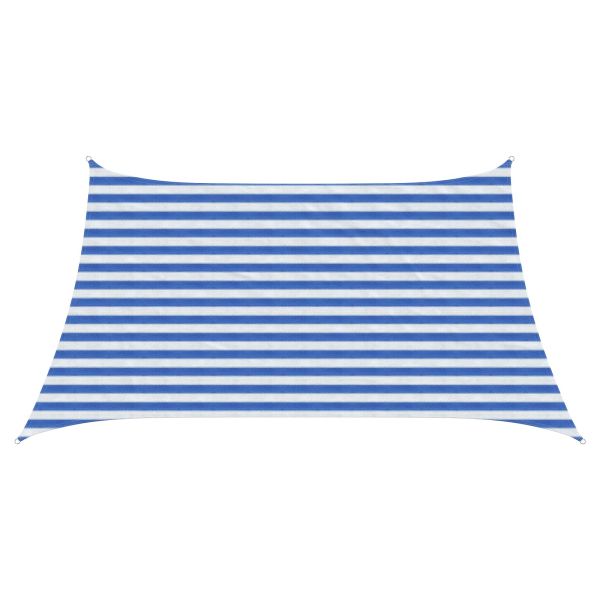 Слънцезащитен плат Синьо и бяло 3 / 4 x 2 m HDPE