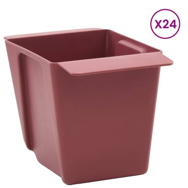 Кутиите за цветя за евро палети 24 pcs Кафяво 13,5 х 9 х 9,5 см