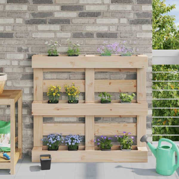 Кутиите за цветя за евро палети 24 pcs Черно 13,5 х 9 х 9,5 см