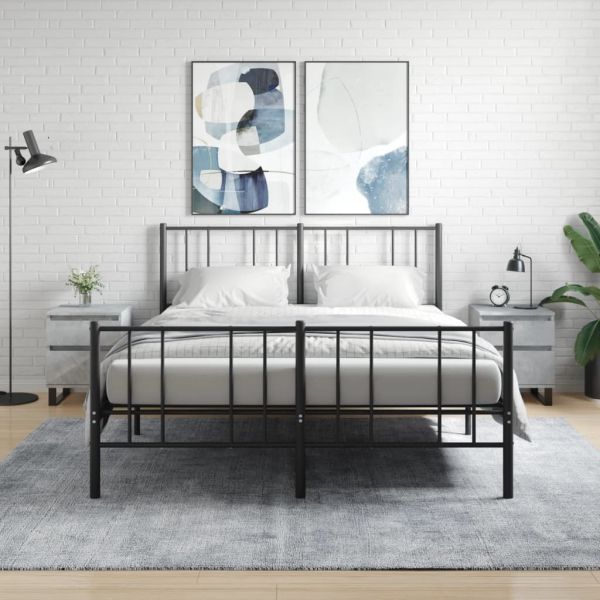 Нощни шкафчета 2 бр бетонно сив 40x35x50 см инженерна дървесина
