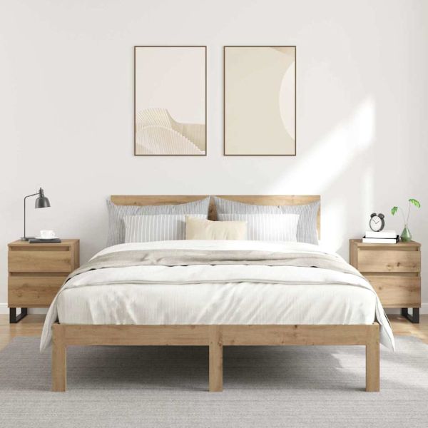 Нощни шкафчета 2 бр дъб артизан 40x35x50 см инженерно дърво