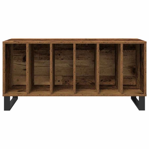 Шкаф за грамофонни плочи с рафт Старо дърво 100 x 38 x 48 см