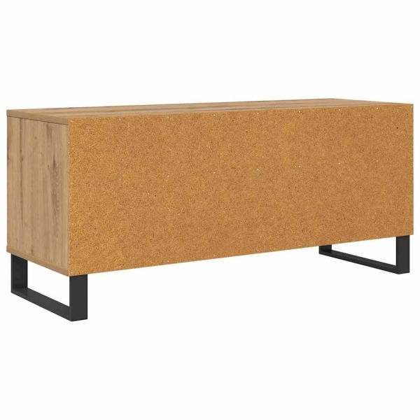 ТВ шкаф 100 x 34,5 x 44,5 см Дъб Инженерна дървесина и желязо